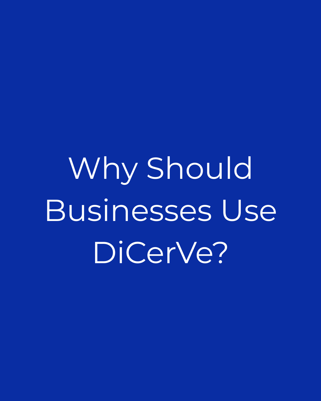 Why Should Businesses Use DiCerVe